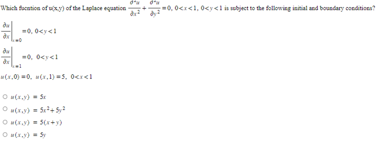 Solved Which Fucntion Of U(x,y) Of The Laplace Equation 