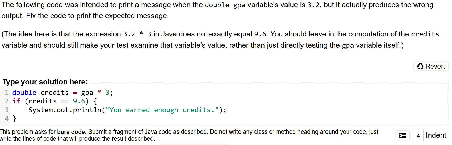Solved The following code was intended to print a message | Chegg.com image.