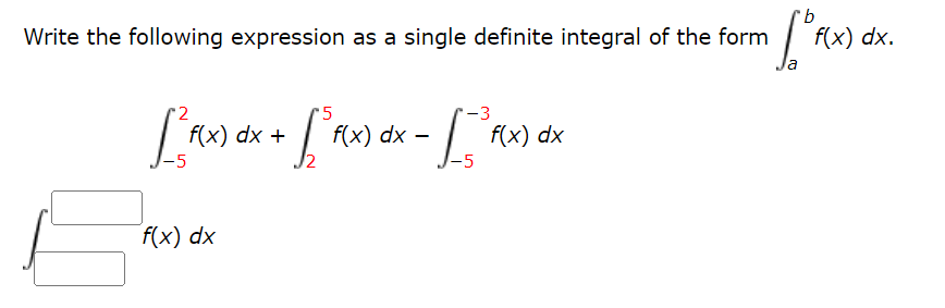 Solved Write the following expression as a single definite | Chegg.com