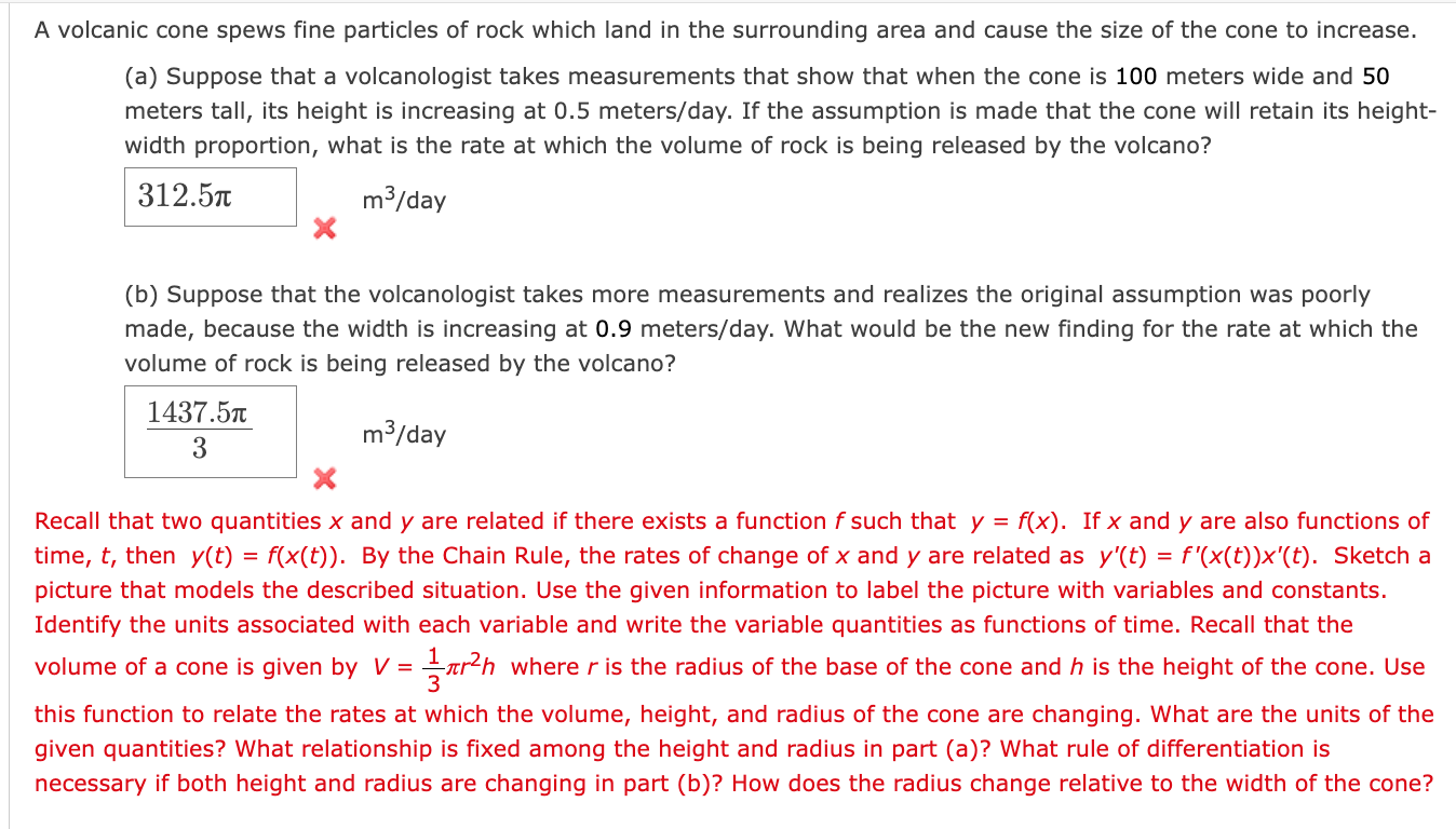 Solved A volcanic cone spews fine particles of rock which Chegg