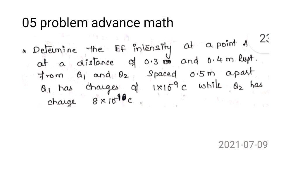 Solved 05 problem advance math 23 а a Determine the Ef | Chegg.com