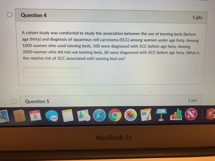 Solved DI Question 4 1 pts A cohort study was conducted to | Chegg.com