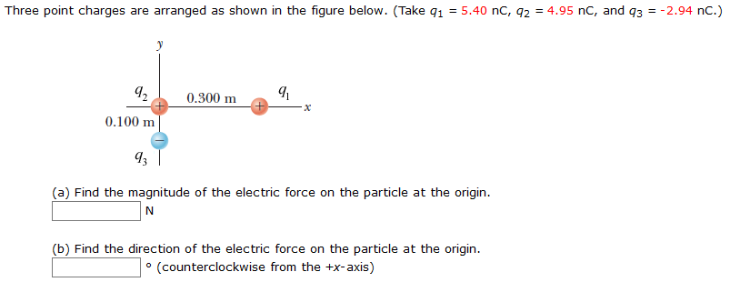 Solved Three point charges are arranged as shown in the | Chegg.com