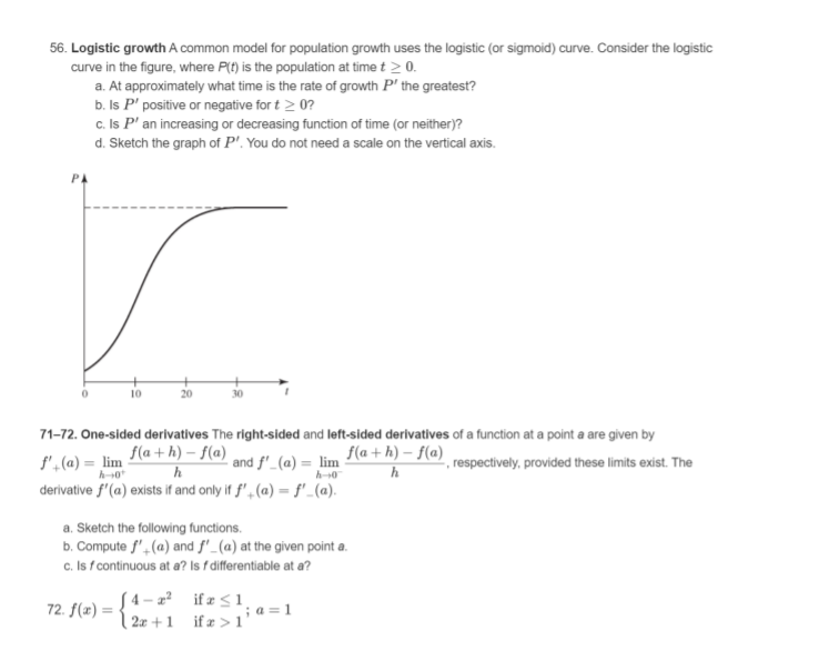 Solved 56. Logistic Growth A Common Model For Population | Chegg.com