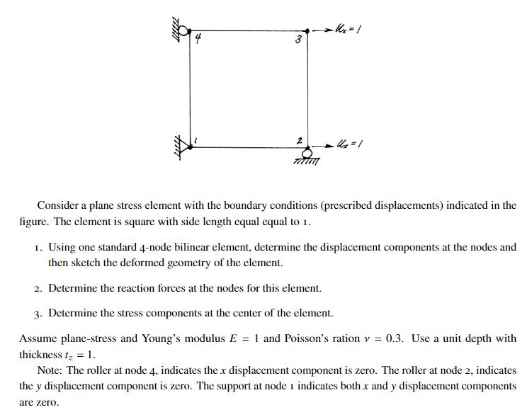Solved Consider A Plane Stress Element With The Boundary | Chegg.com