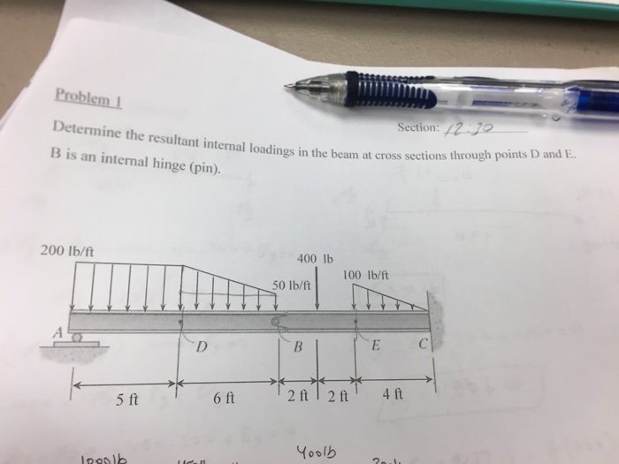 Solved Section Determine the resultant internal loadings in | Chegg.com