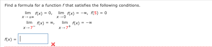 Solved Find a formula for a function f that satisfies the | Chegg.com