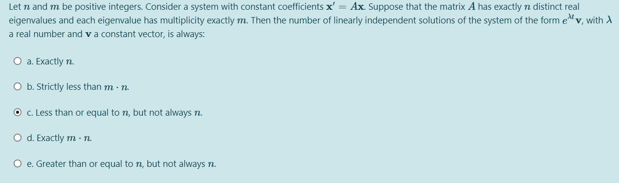 Solved Let n and m be positive integers. Consider a system | Chegg.com