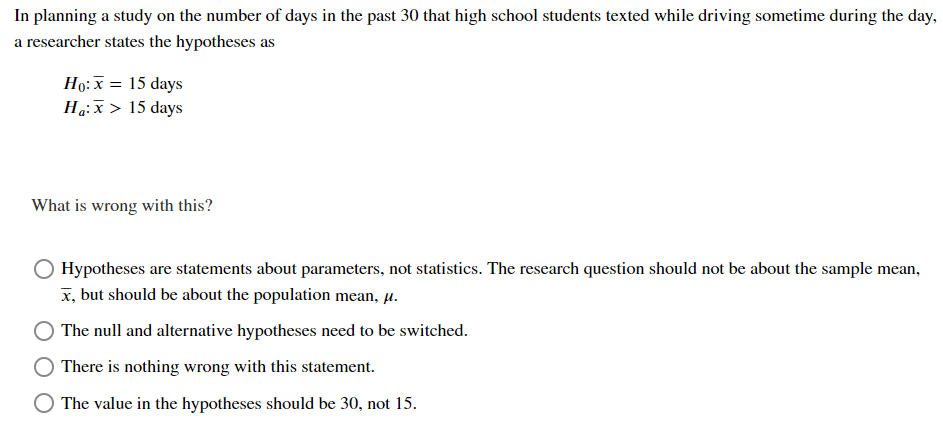 Solved In planning a study on the number of days in the past | Chegg.com