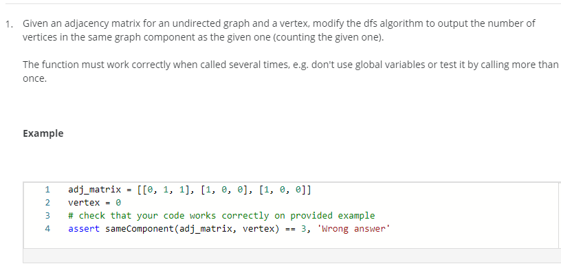 Solved 1. Given an adjacency matrix for an undirected graph | Chegg.com