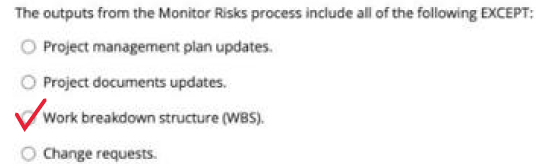 Solved The outputs from the Monitor Risks process include | Chegg.com