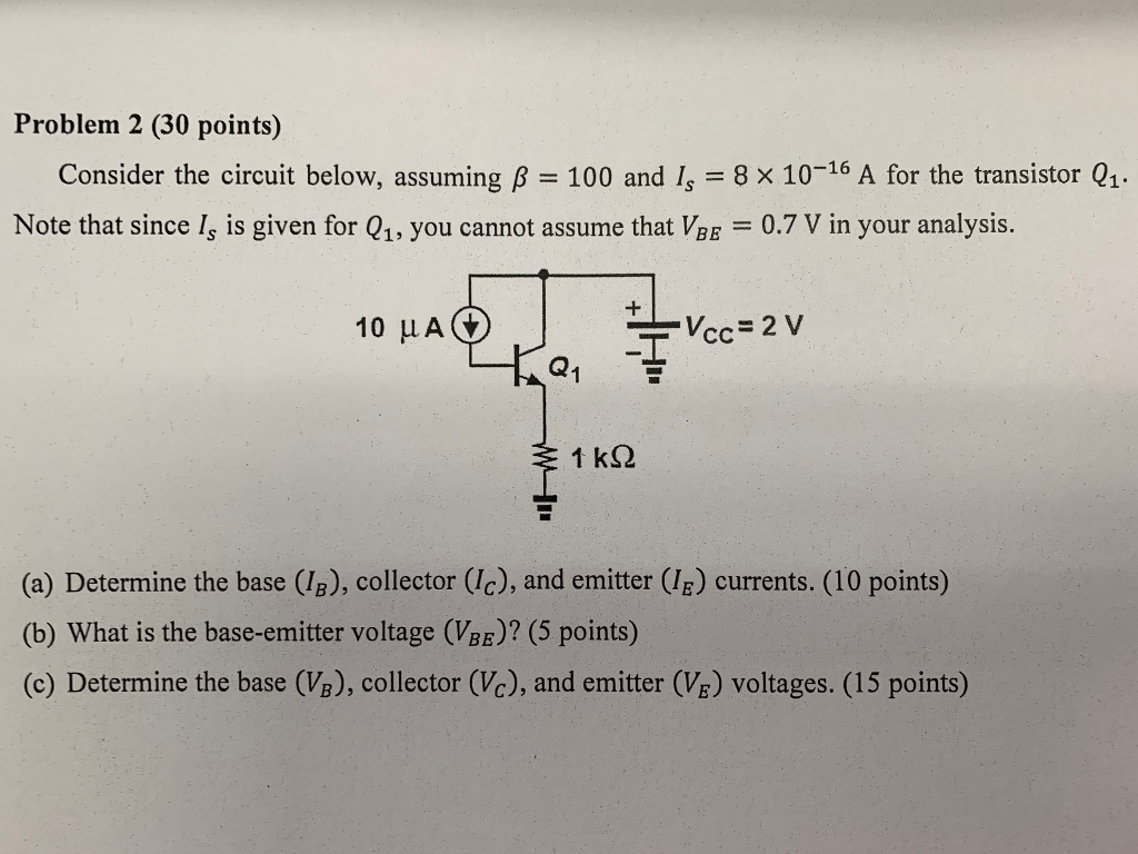 Solved Problem 2 (30 Points) Consider The Circuit Below, | Chegg.com