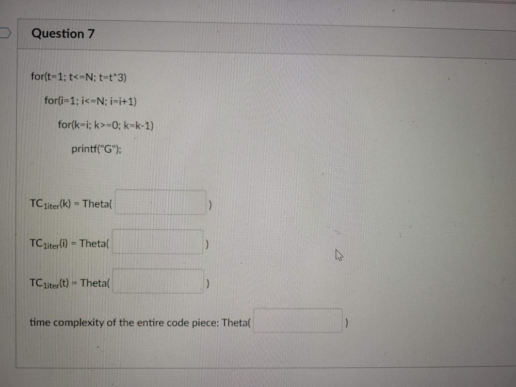 Solved Question 7 for(t=1; t
