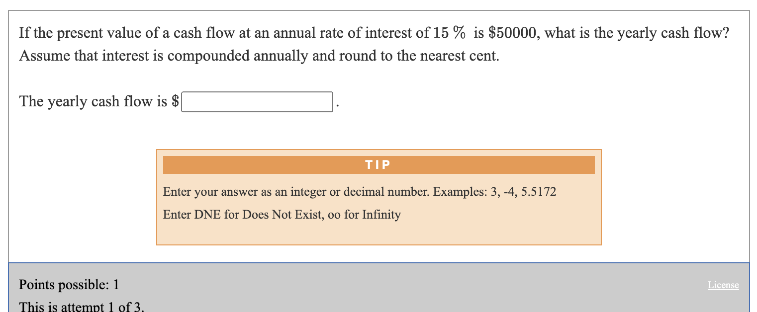 Solved If The Present Value Of A Cash Flow At An Annual Rate | Chegg.com