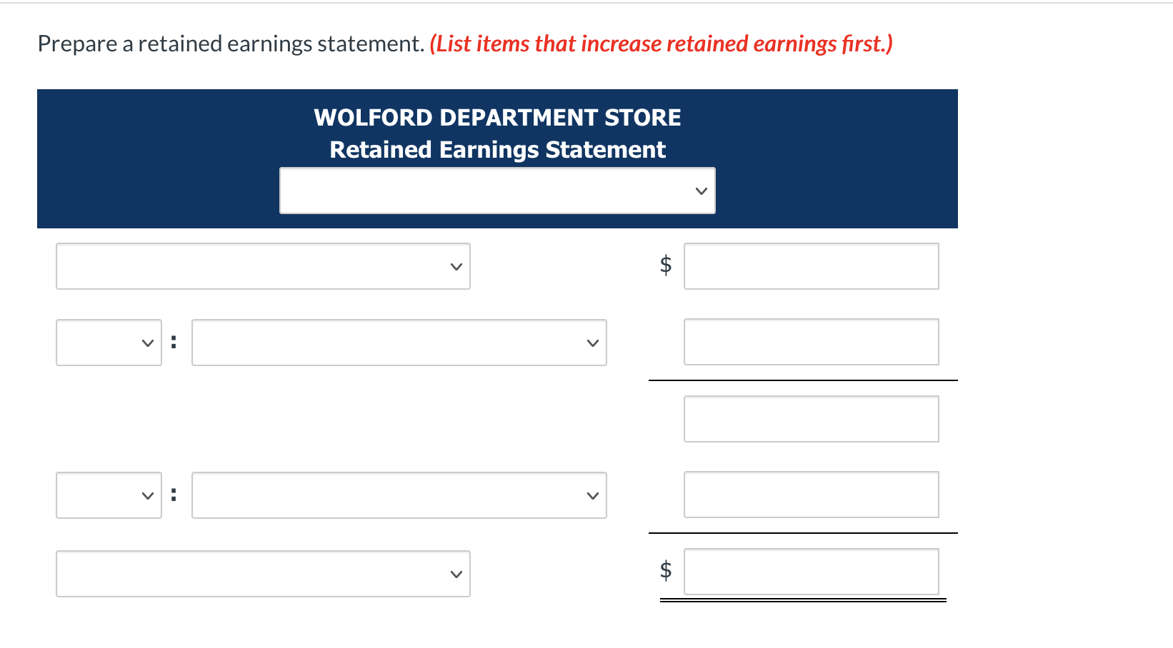 Solved Wolford Department Store is located in midtown