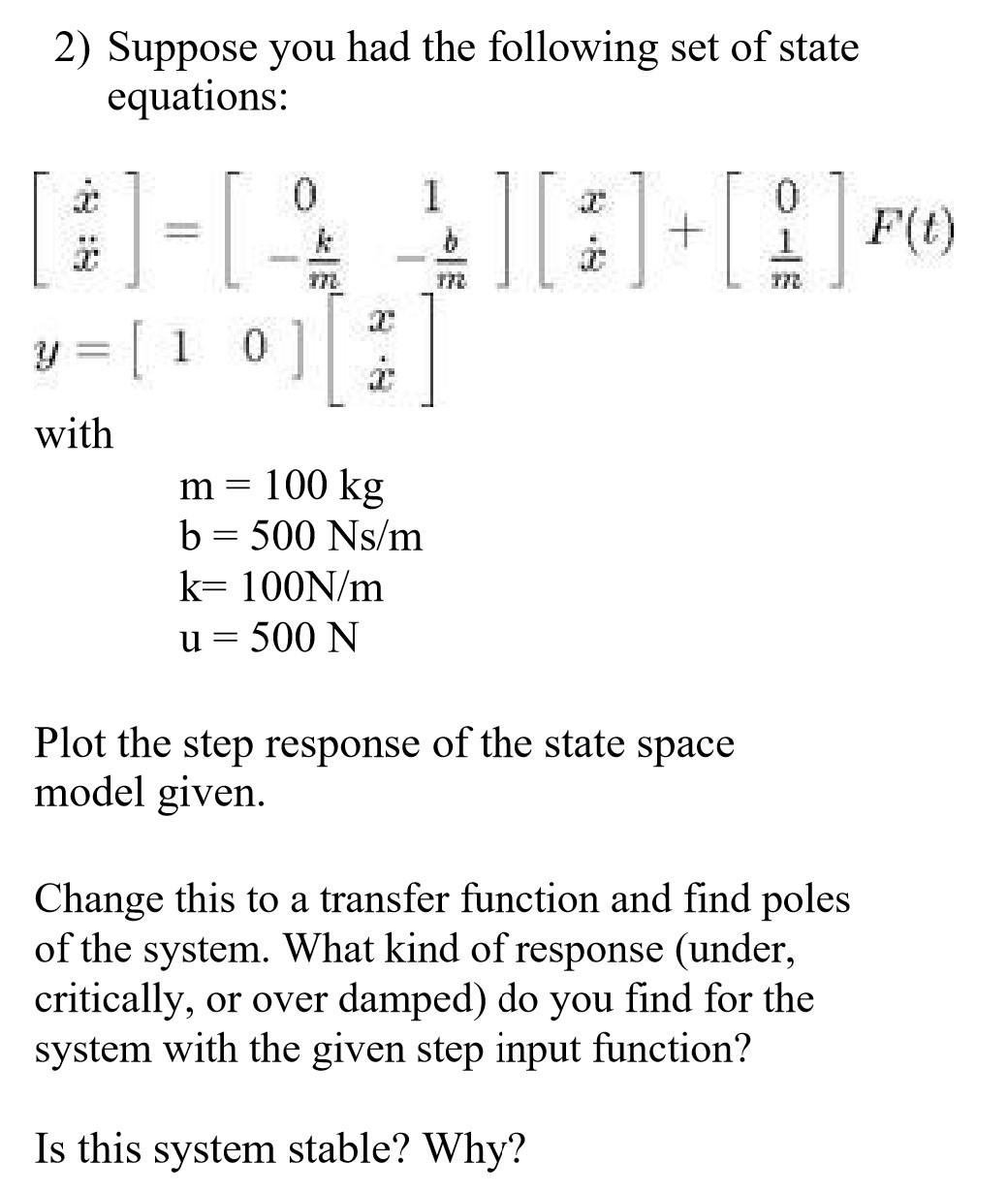 Solved Can someone do this in Matlab? im not good at | Chegg.com