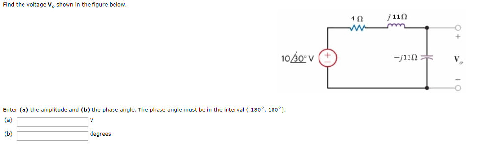 Solved Find the voltage Vo shown in the figure below 1030 V | Chegg.com