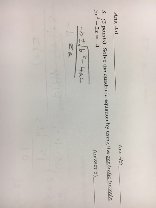 4x 2 5x 17 quadratic formula