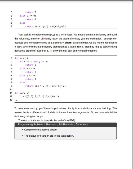 Solved Problem 2:Recursion, Tail-recursion, and Generators | Chegg.com