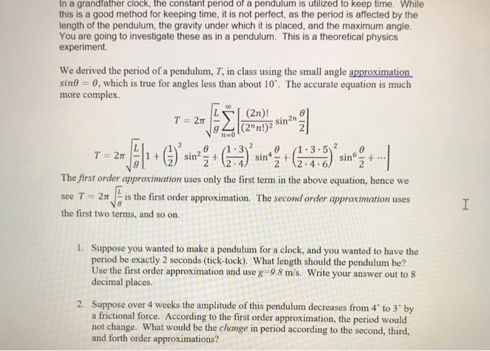 solved-in-a-grandfather-clock-the-constant-period-of-a-chegg