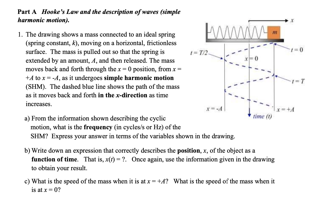 Part A Hooke S Law And The Description Of Waves Chegg 