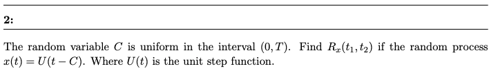 The random variable C is uniform in the interval | Chegg.com