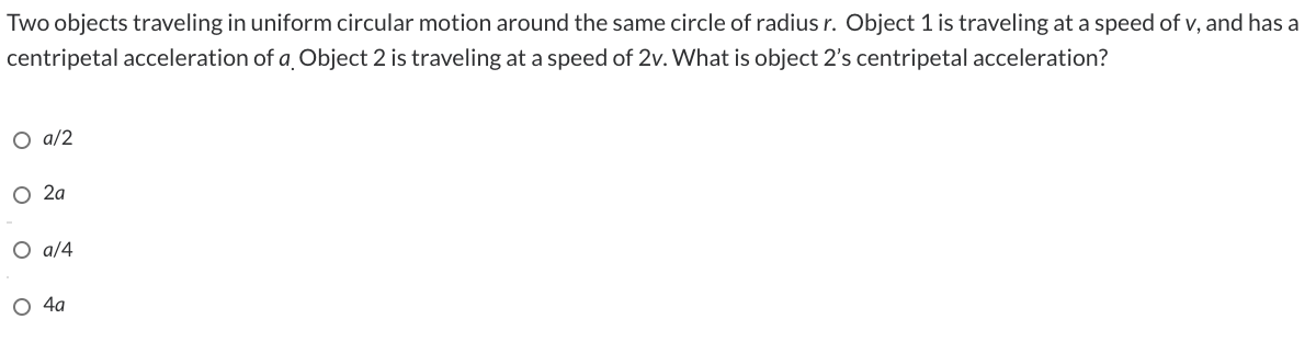 Solved Two Objects Traveling In Uniform Circular Motion | Chegg.com