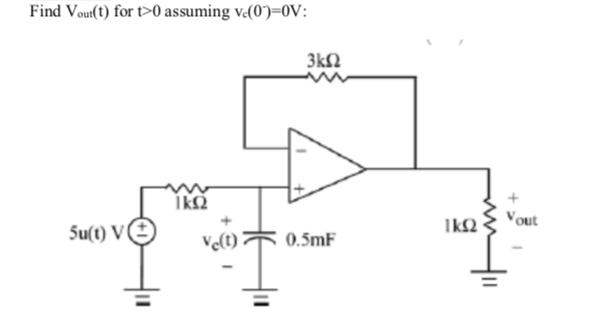 Solved For the circuit shown below, find Vout (t) when | Chegg.com