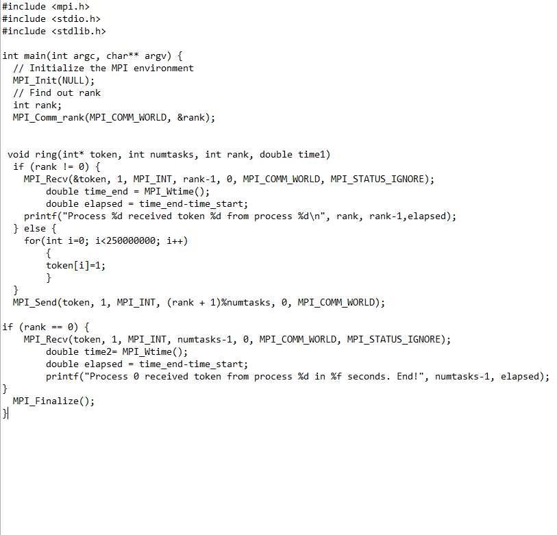 Solved Below is an MPI token ring program. Compute so that | Chegg.com