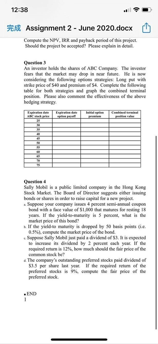 12:38 s Assignment 2 - June 2020.docx Compute the | Chegg.com