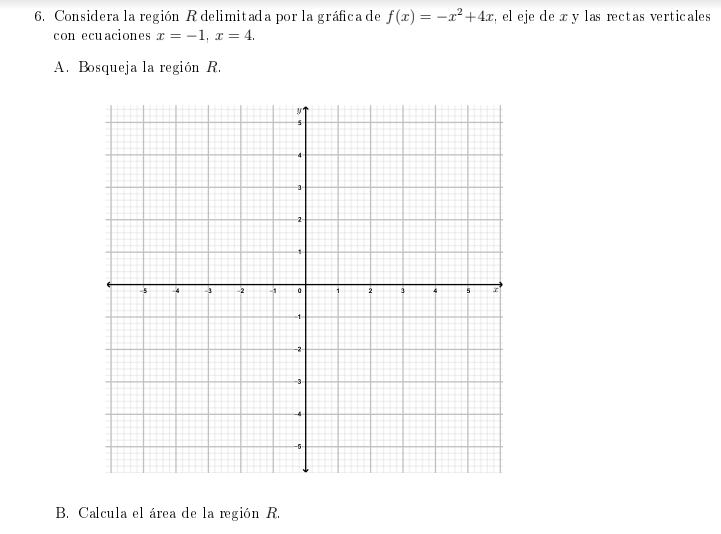 Solved 6. Considera la región R delimitada por la gráfica de | Chegg.com