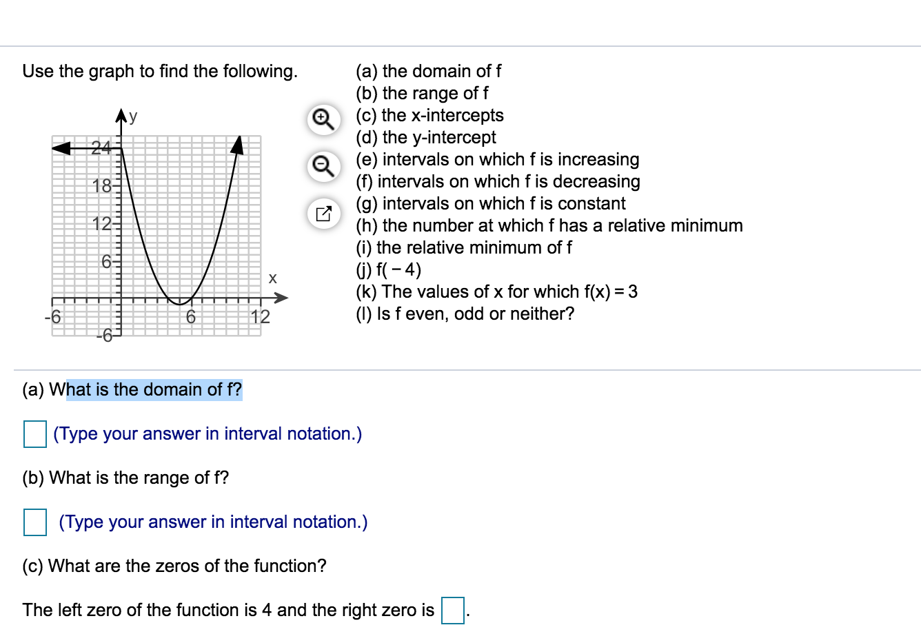 Solved A The Domain Of F B The Range Of F C The X I Chegg Com