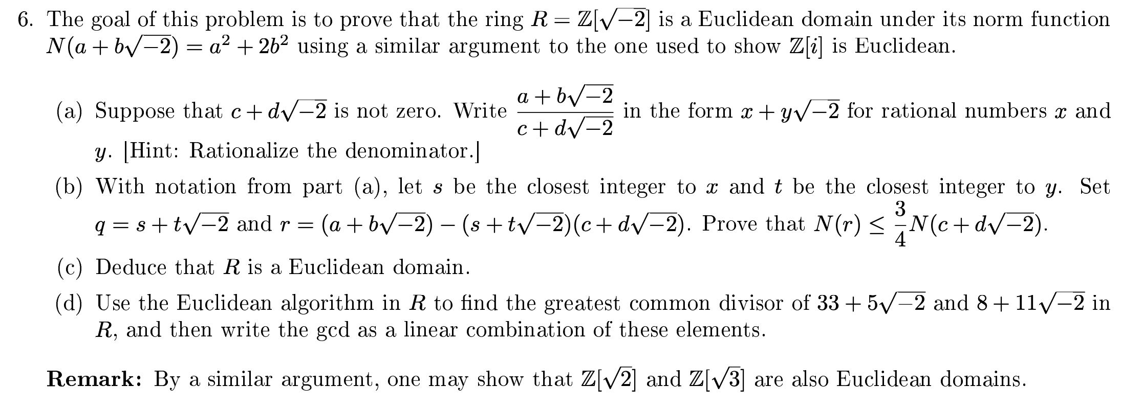 Solved 6. The goal of this problem is to prove that the ring | Chegg.com