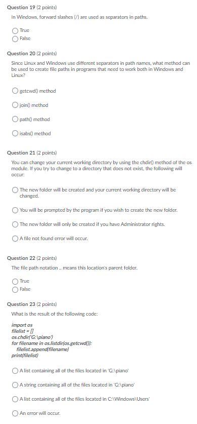 Solved Question 1 (2 points) Python variable names can only | Chegg.com