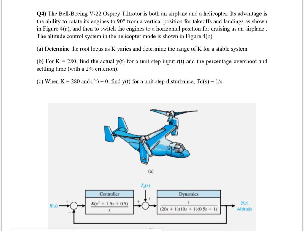 Solved (4) The Bell-Boeing V-22 Osprey Tiltrotor is both an | Chegg.com