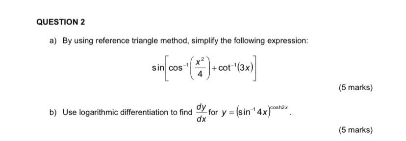 Solved QUESTION 2 a) By using reference triangle method, | Chegg.com
