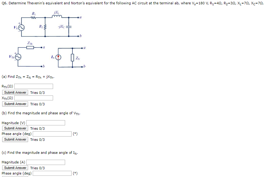 Solved 06 Determine Thevenin S Equivalent And Norton S E Chegg Com