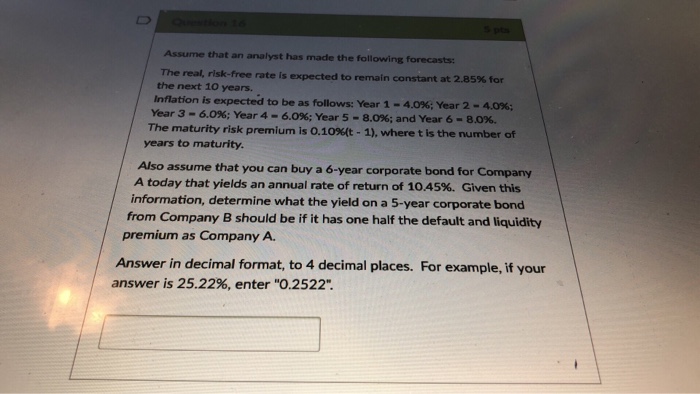 Solved Assume that an analyst has made the following | Chegg.com