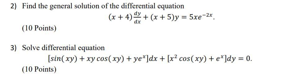 Solved 2) Find the general solution of the differential | Chegg.com