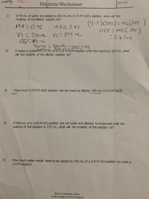 Solved if water is added to 175ml of a 0.45 M KOH solution | Chegg.com