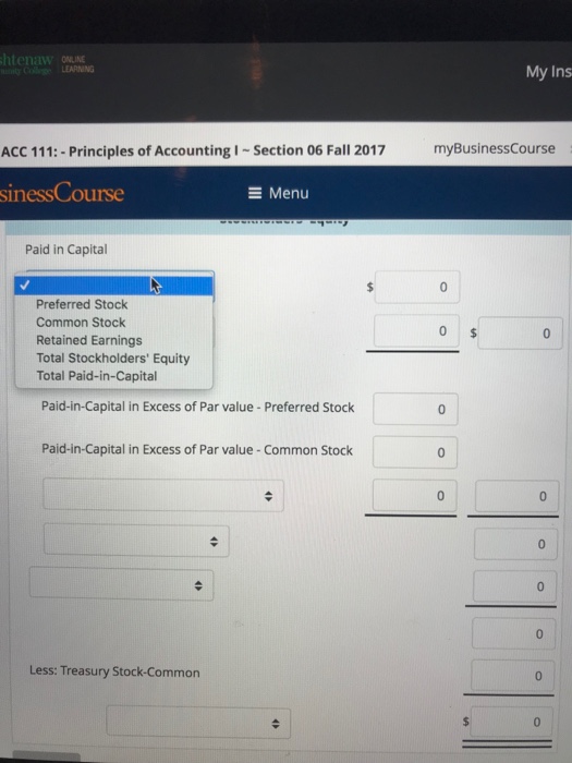 Solved My Institution Co Chapter 11 Ho ACC 111:-Principles | Chegg.com