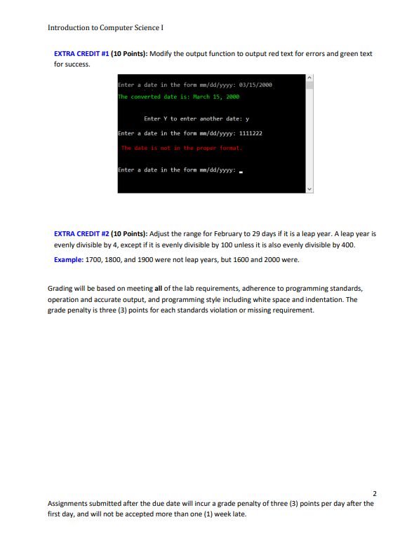 Solved Introduction to Computer Science I Project \#3 - | Chegg.com