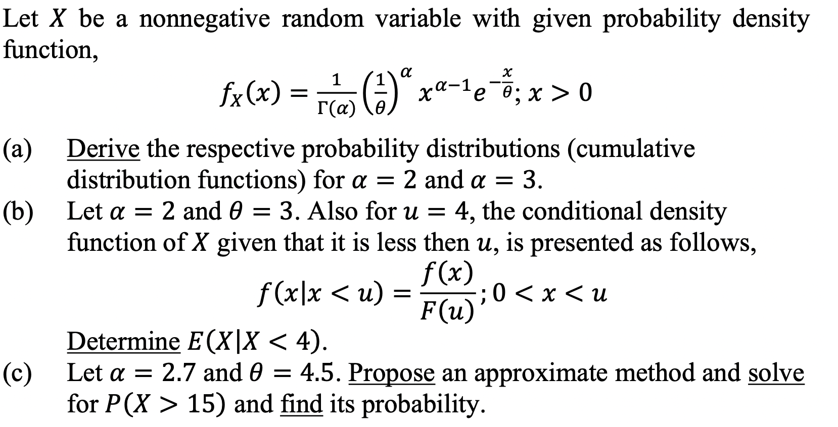 Let X be a nonnegative random variable with given | Chegg.com