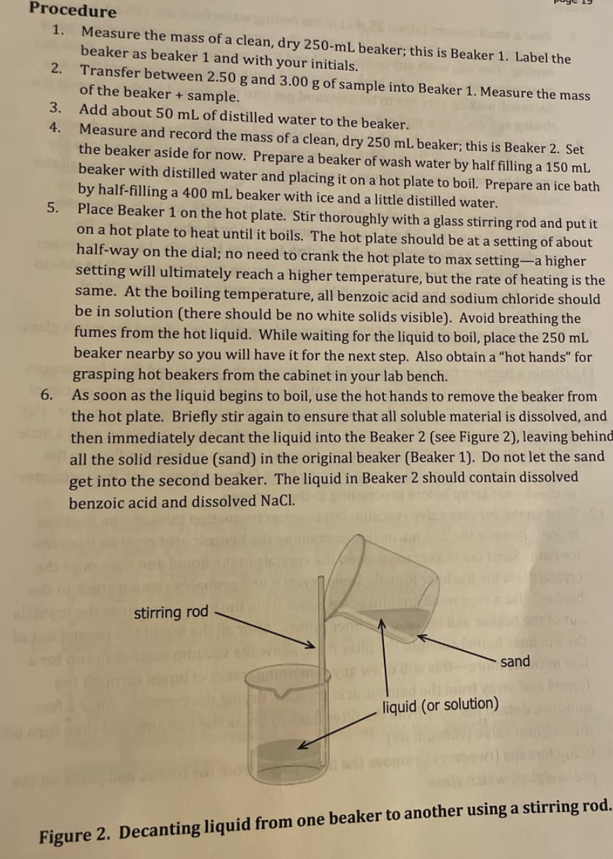 Solved Experiment 2: Separation and Recovery of the | Chegg.com