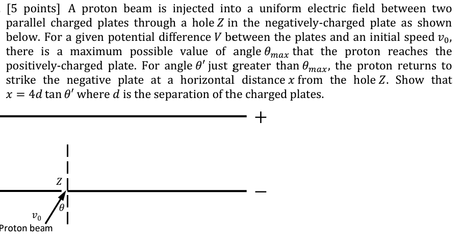 Solved [5 ﻿points] ﻿A proton beam is injected into a uniform | Chegg.com