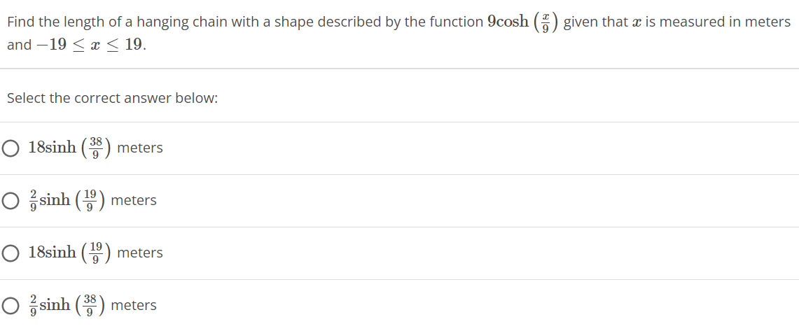 Solved Find the length of a hanging chain with a shape | Chegg.com