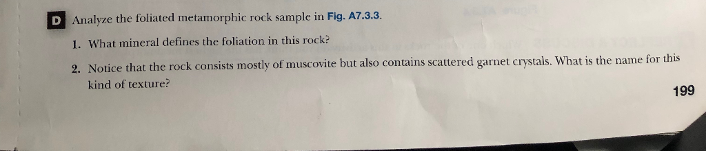 Solved D Analyze the foliated metamorphic rock sample in Fig | Chegg.com