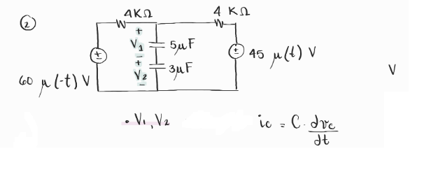 Solved - V1,V2ic=C⋅∂t∂vc | Chegg.com