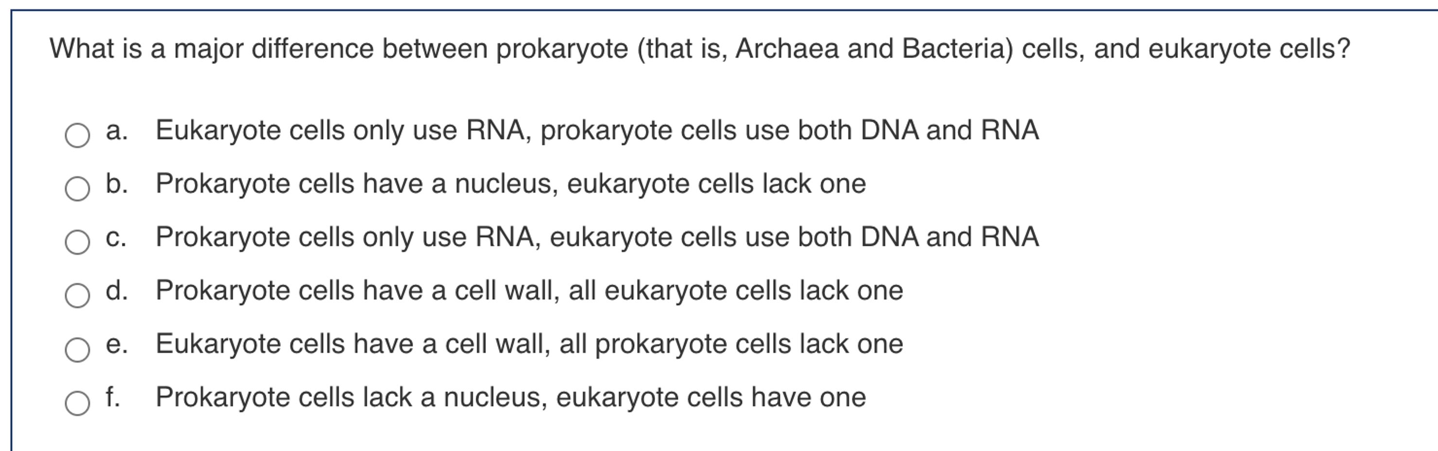 Solved What is a major difference between prokaryote (that | Chegg.com
