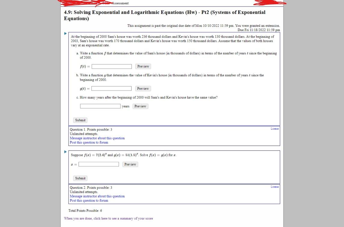 Solved 4.9: Solving Exponential and Logarithmic Equations | Chegg.com